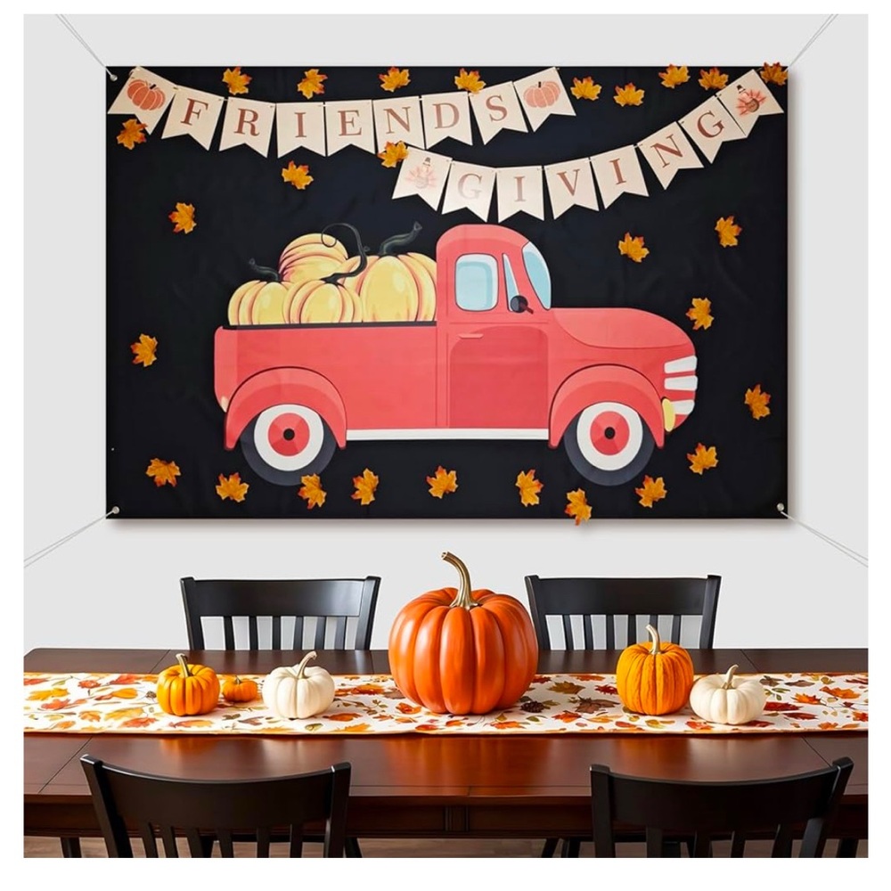Thanksgiving /Friendsgiving Backdrop,50 x 70,Set Indoor Door Banner